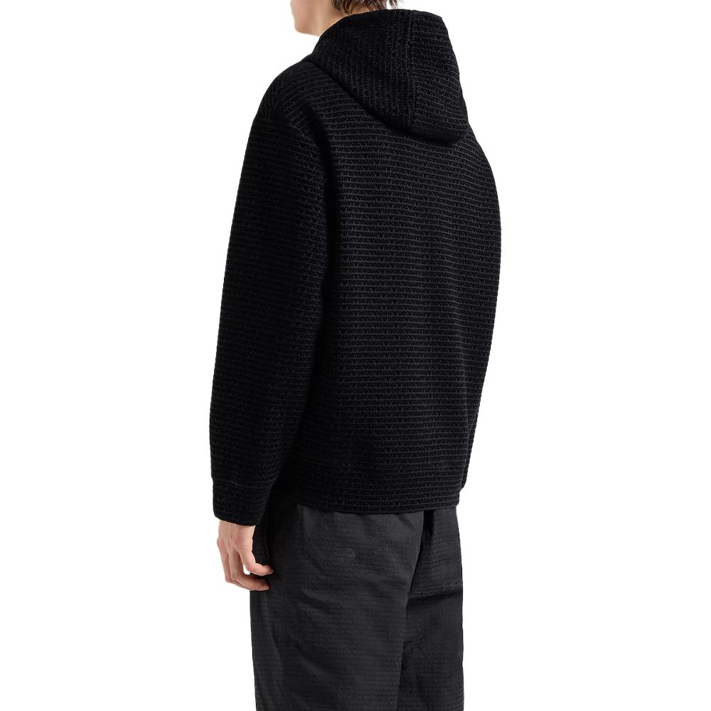 EMPORIO ARMANI  Black Solid Color Hooded Loose Fit Zip-up Jacket. 6D1MB0-1JHSZ-0999 圖 4