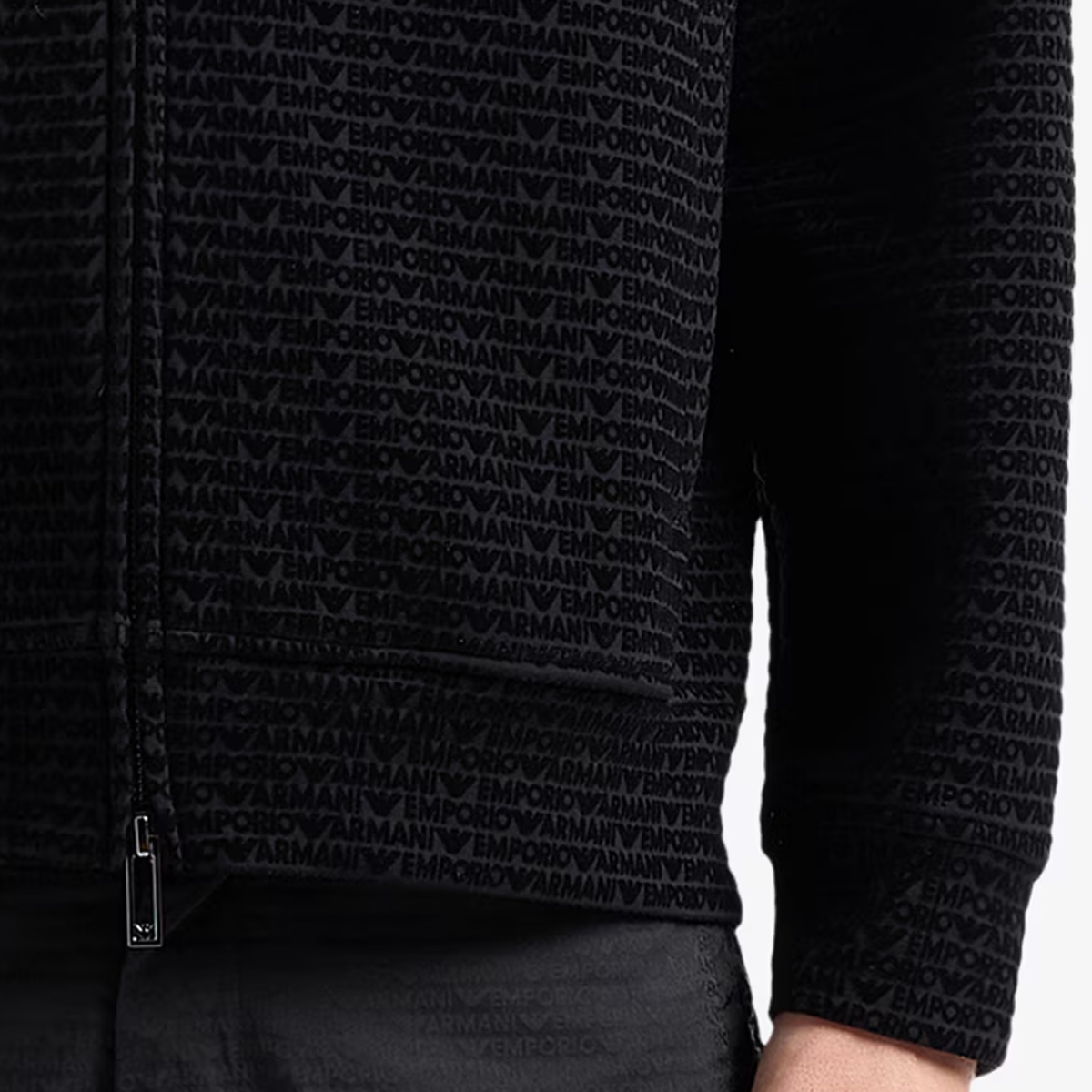 EMPORIO ARMANI  Black Solid Color Hooded Loose Fit Zip-up Jacket. 6D1MB0-1JHSZ-0999 圖 6