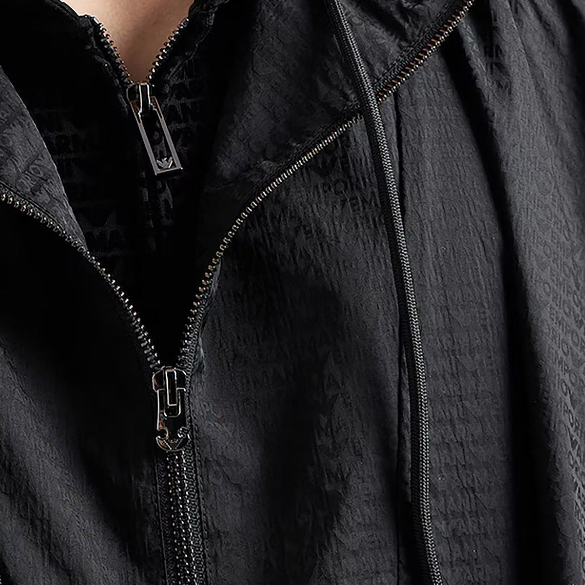 EMPORIO ARMANI  Black Solid Color Hooded Loose Fit Zip-up Jacket. 6D1MB0-1JHSZ-0999 圖 7