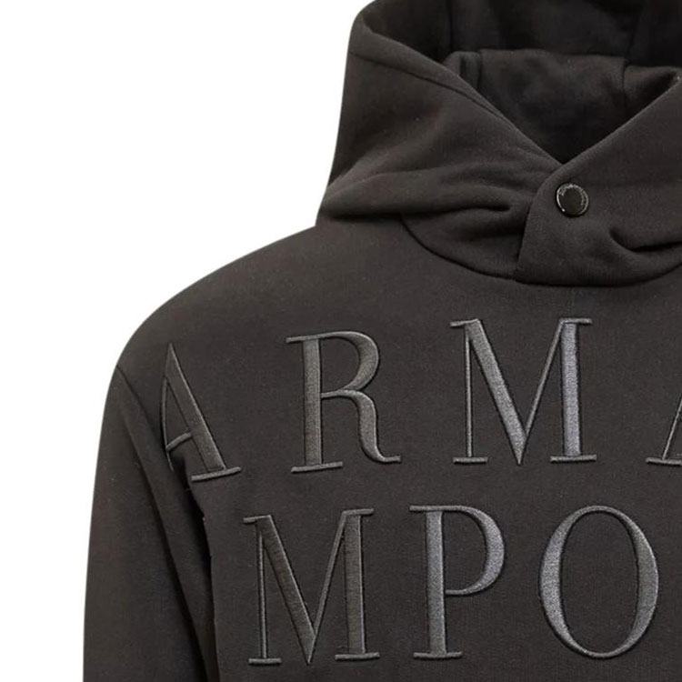 EMPORIO ARMANI  Black Solid Color Letter Print Sweatshirt. 6R1MCR-1JWPZ-0999 圖 6
