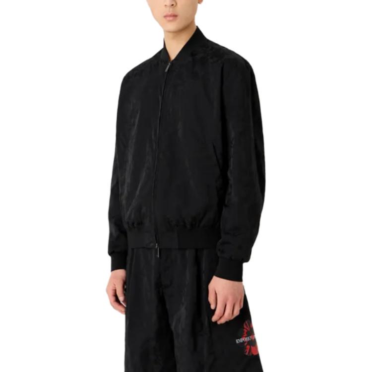EMPORIO ARMANI  Black Solid Color Long Sleeve Zip Jacket 3D1B8Q1-K2CZ1-0999 圖 4