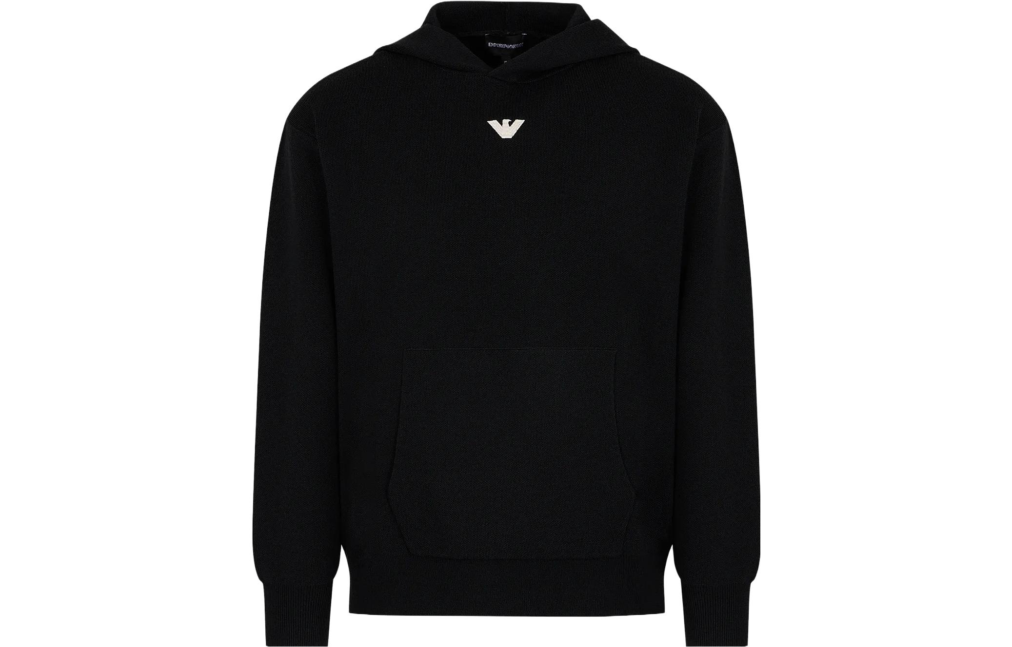 Emporio Armani  Black Solid Color Loose-Fit Hoodie Sweater. 6R1MX71-MNBZ1-F008 圖 2