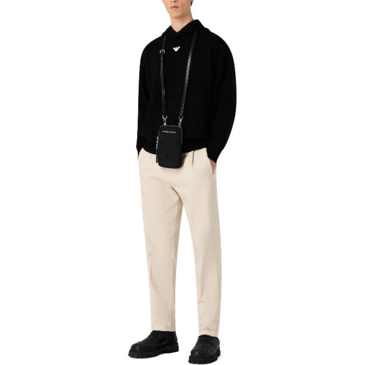 Emporio Armani  Black Solid Color Loose-Fit Hoodie Sweater. 6R1MX71-MNBZ1-F008 圖 3