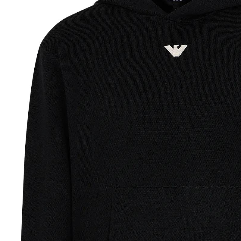 Emporio Armani  Black Solid Color Loose-Fit Hoodie Sweater. 6R1MX71-MNBZ1-F008 圖 6