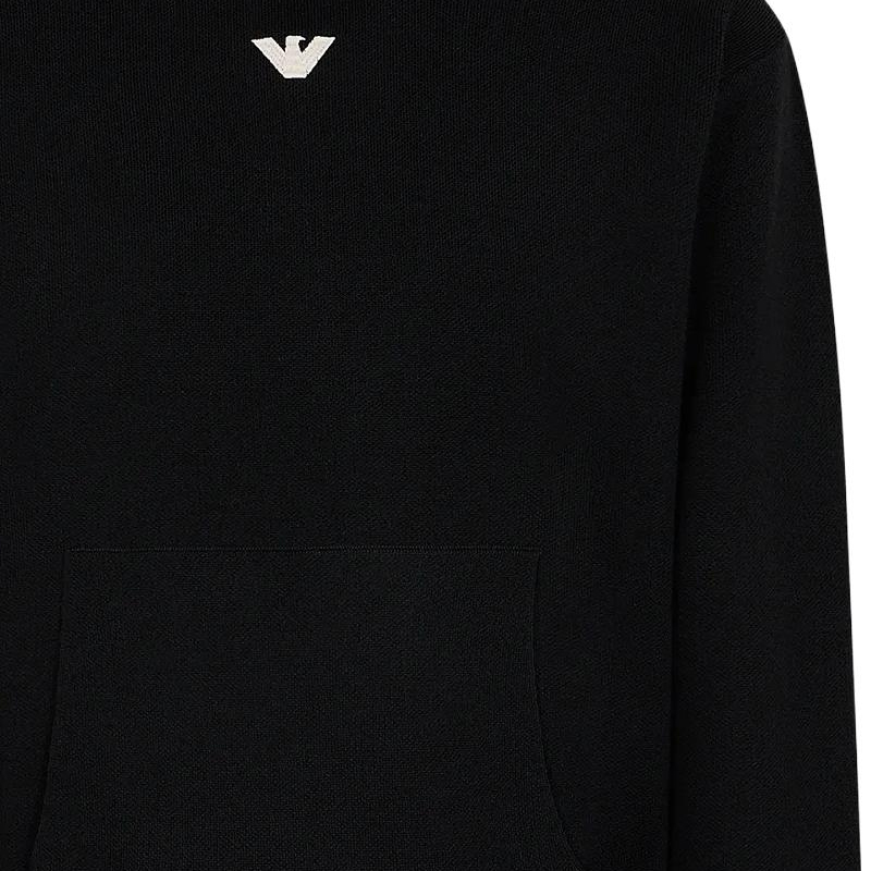 Emporio Armani  Black Solid Color Loose-Fit Hoodie Sweater. 6R1MX71-MNBZ1-F008 圖 7