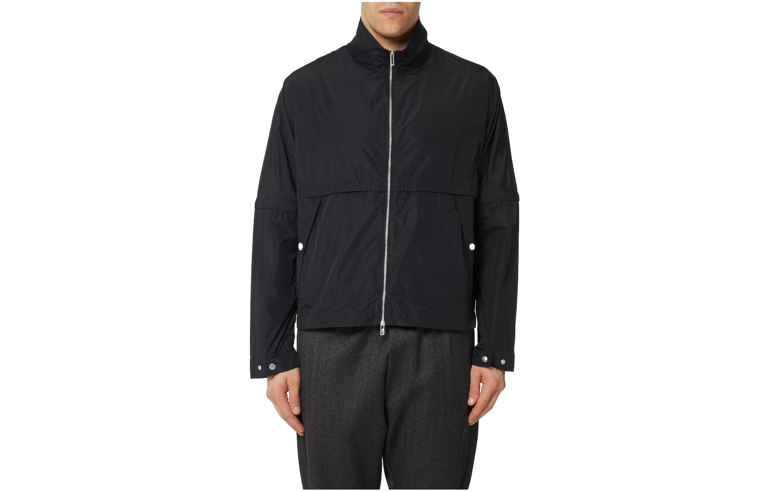 Emporio Armani  Black Solid Color Stand Collar Casual Jacket 6R1BZ0-1NAVZ-0999