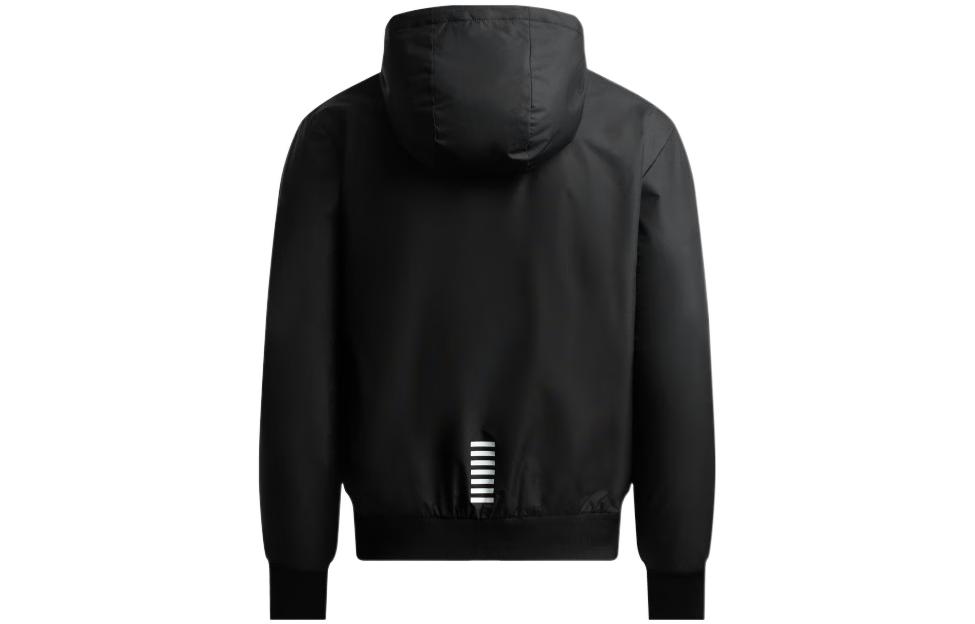 Emporio Armani  Black Solid Letter Print Zip-Up Hoodie Jacket. 6LPB08-PN27Z-1200 圖 3