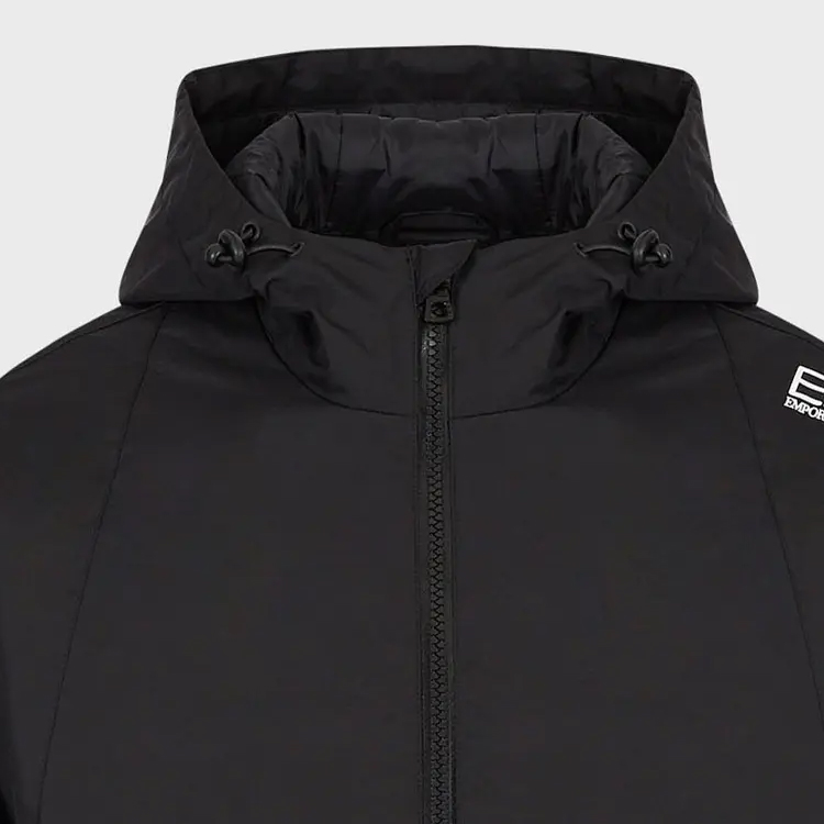 Emporio Armani  Black Solid Letter Print Zip-Up Hoodie Jacket. 6LPB08-PN27Z-1200 圖 7