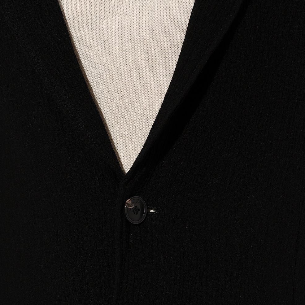 Details for 엠포리오 아르마니 블랙 솔리드 싱글 브레스트 긴팔 블레이저. H41G27-E1055-999