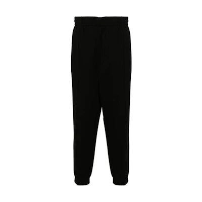 Emporio Armani Black Solid Mid-Rise Tapered Elastic Casual Pants 3D1P75-1JHSZ-0999