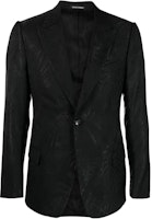 EMPORIO ARMANI Black Solid One-Button Long-Sleeve Suit Jacket H41GB2-E1047-0999 EMPORIO ARMANI Black Solid One-Button Long-Sleeve Suit Jacket H41GB2-E1047-0999