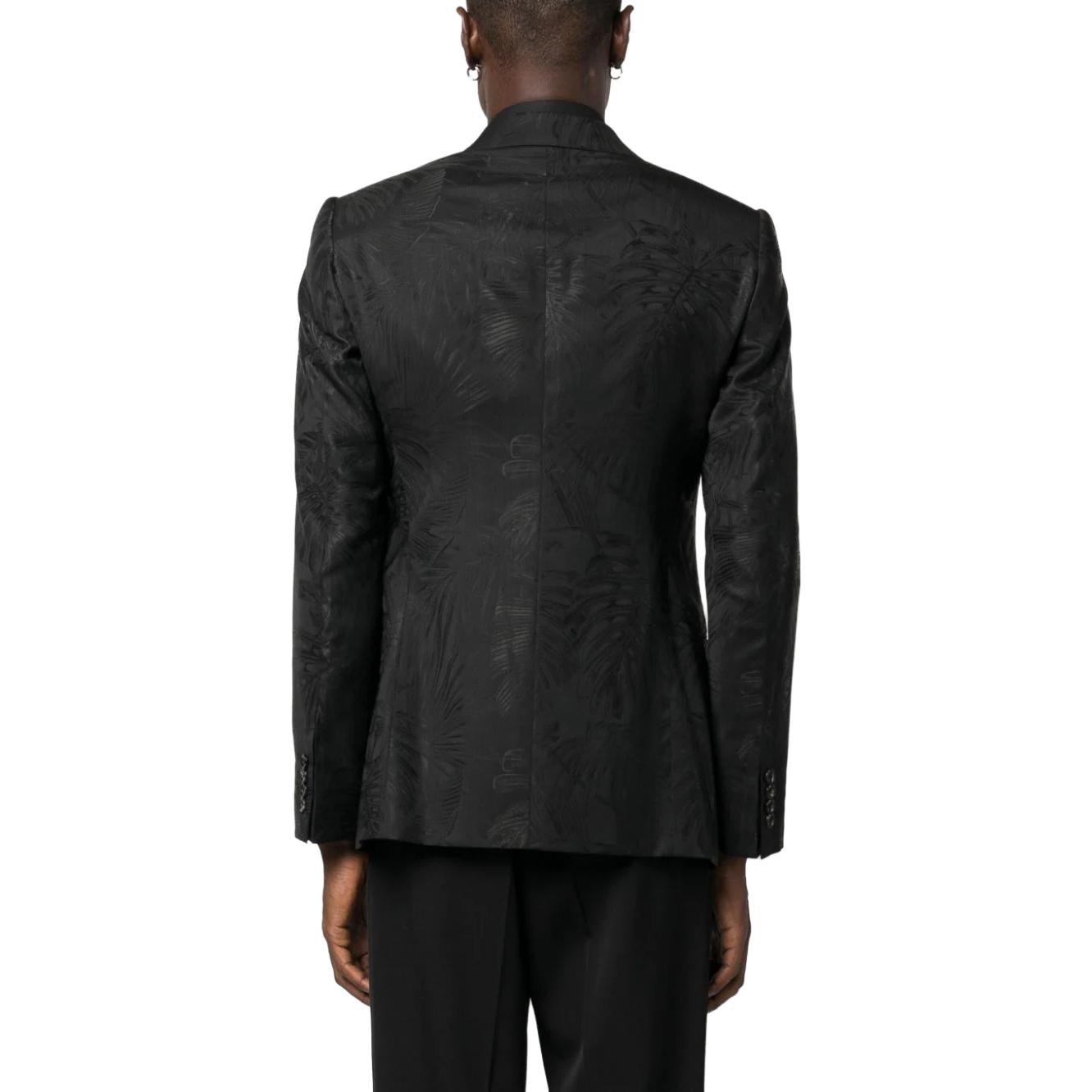 Shop 엠포리오 아르마니 블랙 솔리드 원버튼 긴소매 수트 재킷 H41GB2-E1047-0999