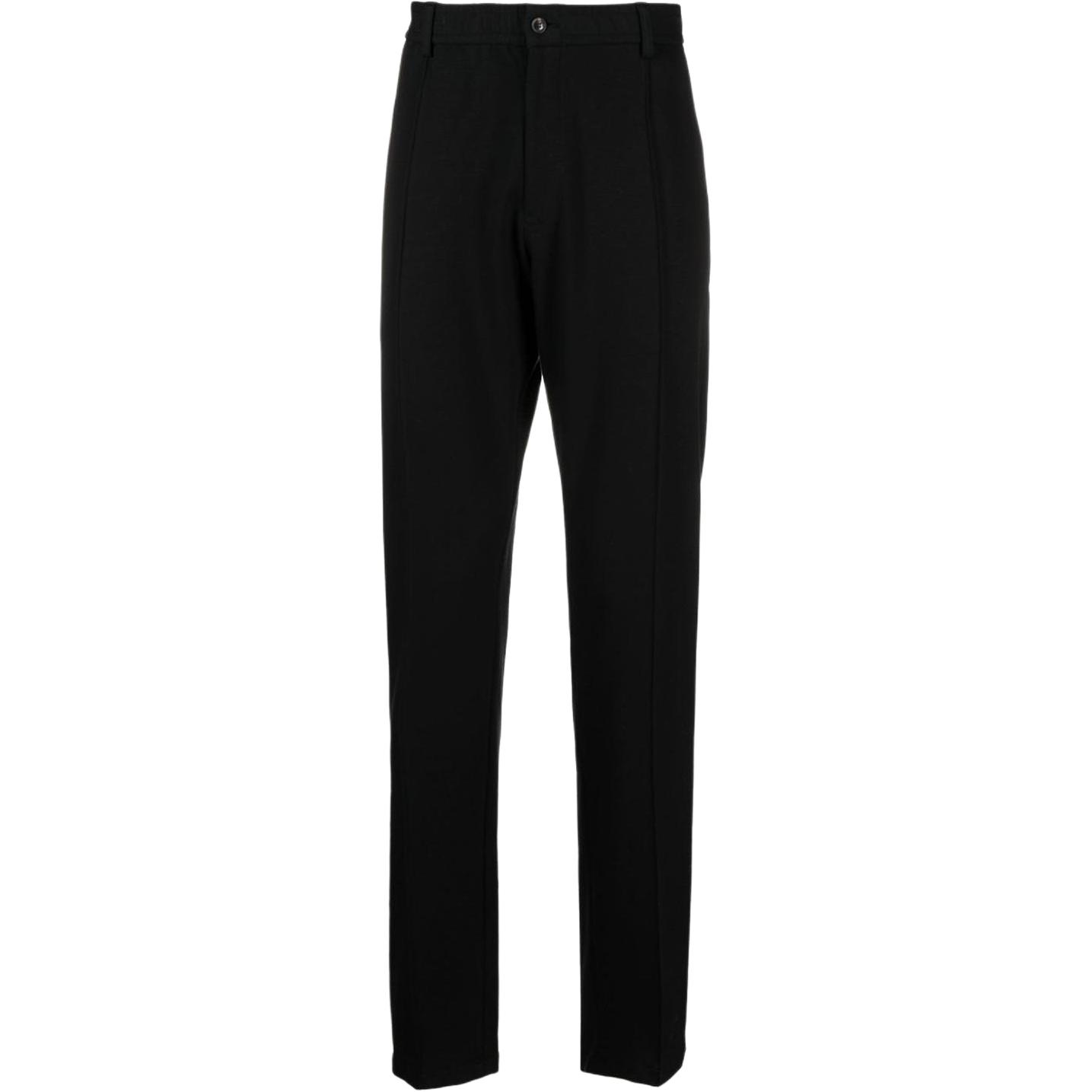Emporio Armani  Black Solid Pleated Straight-Cut Casual Pants H41P59-E105-9999