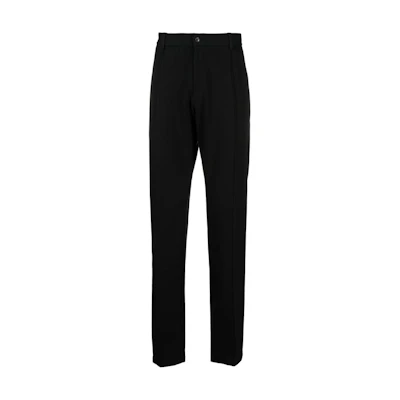 Emporio Armani Black Solid Pleated Straight-Cut Casual Pants H41P59-E105-9999