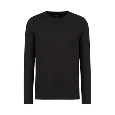 Emporio Armani Black Solid Pullover Crewneck Sweater FW22 8N1T821-J2VZ1-0999