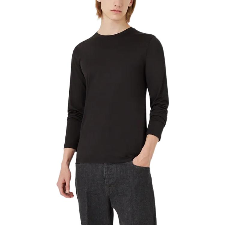 Purchase Emporio Armani  Black Solid Pullover Crewneck Sweater FW22 8N1T821-J2VZ1-0999