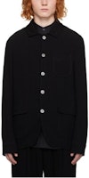 Emporio Armani Black Solid Single-Breasted Long Sleeve Jacket. H41G53-E1055-999 Emporio Armani Black Solid Single-Breasted Long Sleeve Jacket. H41G53-E1055-999