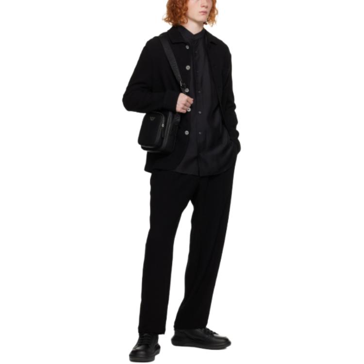 Purchase 엠포리오 아르마니 블랙 솔리드 싱글 브레스트 긴소매 재킷. H41G53-E1055-999