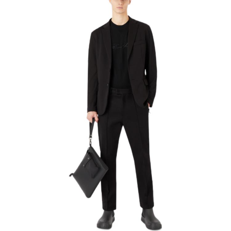 Emporio Armani  Black Solid Single-Breasted Zip-Up Blazer Jacket. 6L1GL0-1JGXZ-0999 圖 3