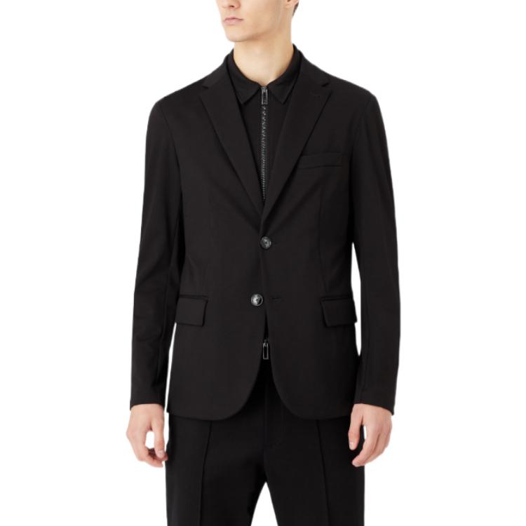 Emporio Armani  Black Solid Single-Breasted Zip-Up Blazer Jacket. 6L1GL0-1JGXZ-0999 圖 4