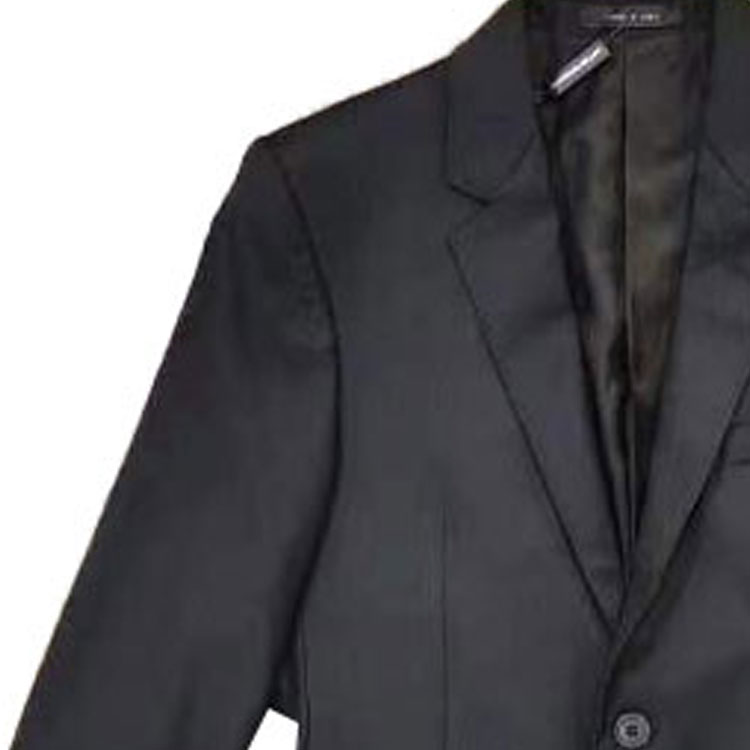 Shop EMPORIO ARMANI 黑色純羊毛單排扣休閒西裝外套 01G180-01047-999