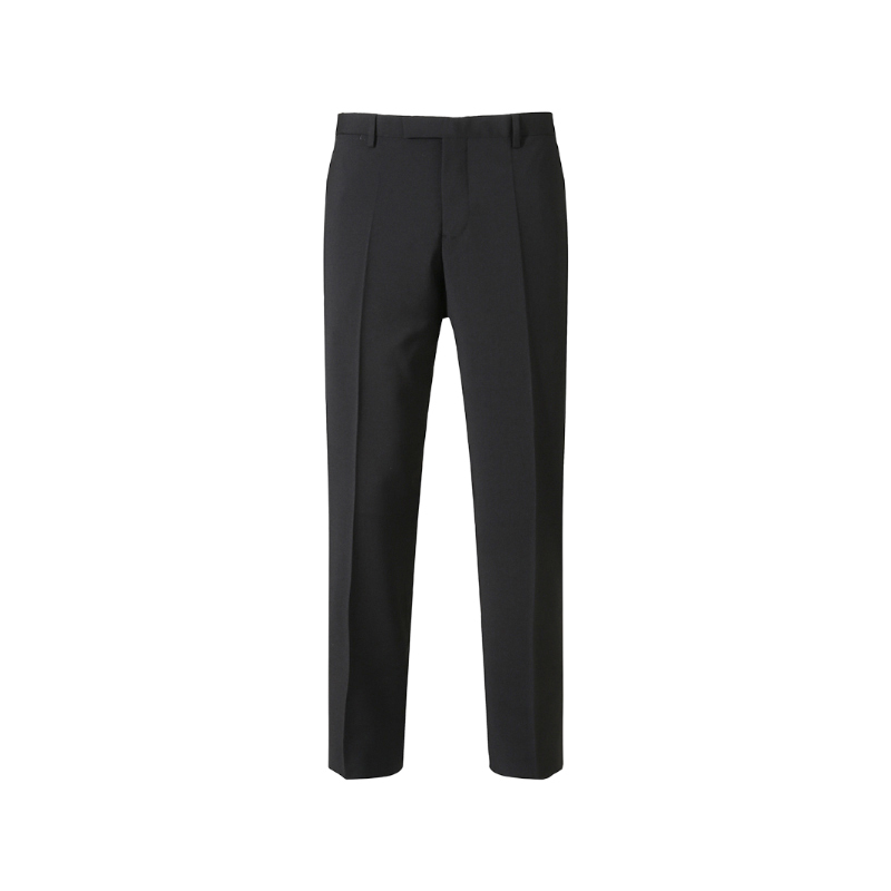 EMPORIO ARMANI  Black Solid Zip-Pleated Casual Suit Pants SS24. H41P0M-01504-999