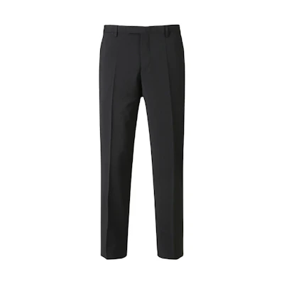 EMPORIO ARMANI Black Solid Zip-Pleated Casual Suit Pants SS24. H41P0M-01504-999