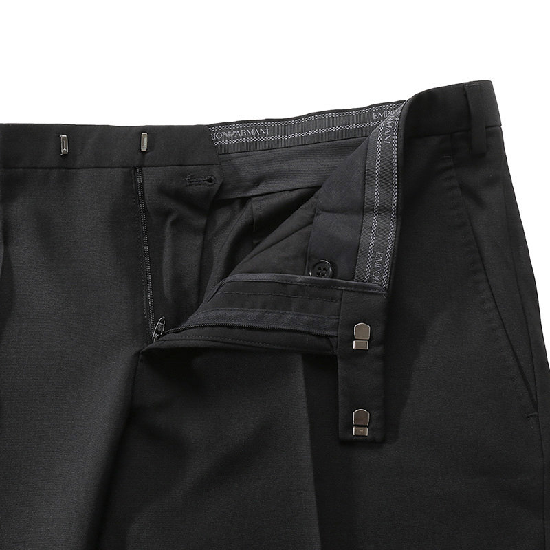Details for EMPORIO ARMANI Seluar Kasual Hitam Zip-Pleated SS24. H41P0M-01504-999