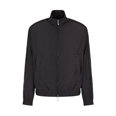 Emporio Armani Black Solid Zip-Up Jacket Long Sleeve Casual Outerwear 3D1BH0-1NMPZ-10999