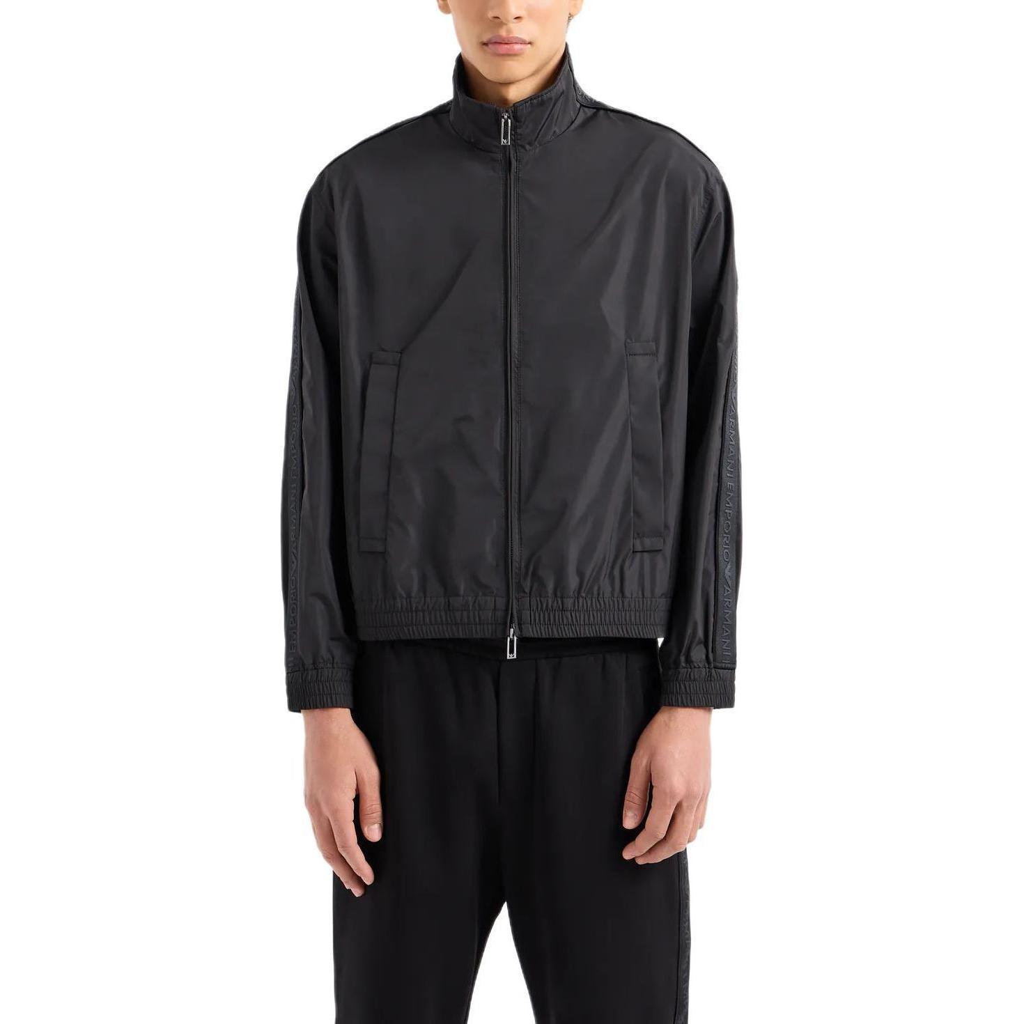 Emporio Armani  Black Solid Zip-Up Jacket Long Sleeve Casual Outerwear 3D1BH0-1NMPZ-10999 圖 4