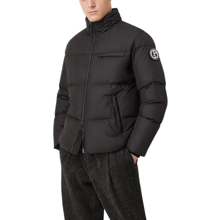 Purchase EMPORIO ARMANI 黑色拉链羽绒夹克带口袋。 6KSB6AS-N93Z1-UC99