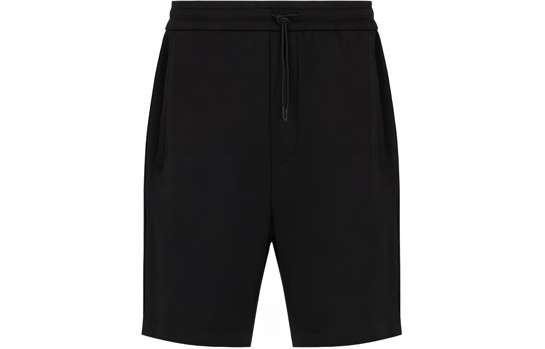 EMPORIO ARMANI  Black Stretch Casual Shorts with Solid Color Design. 3D1P69-1JHSZ-0999