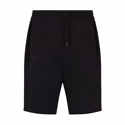 EMPORIO ARMANI Black Stretch Casual Shorts with Solid Color Design. 3D1P69-1JHSZ-0999