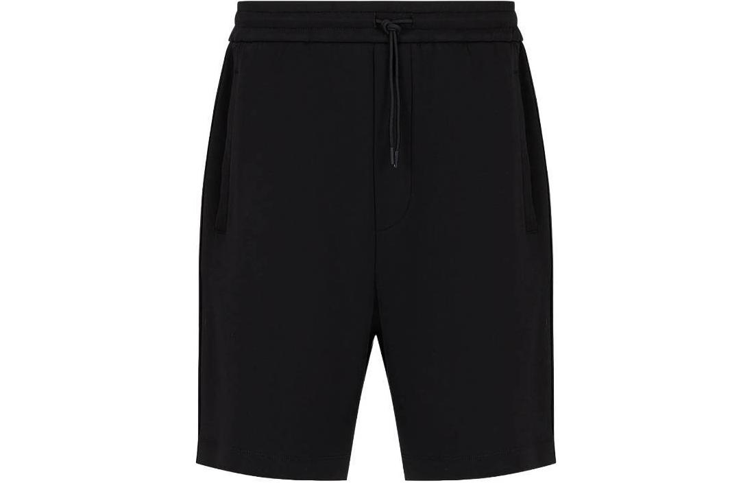 Order EMPORIO ARMANI  Black Stretch Casual Shorts with Solid Color Design. 3D1P69-1JHSZ-0999