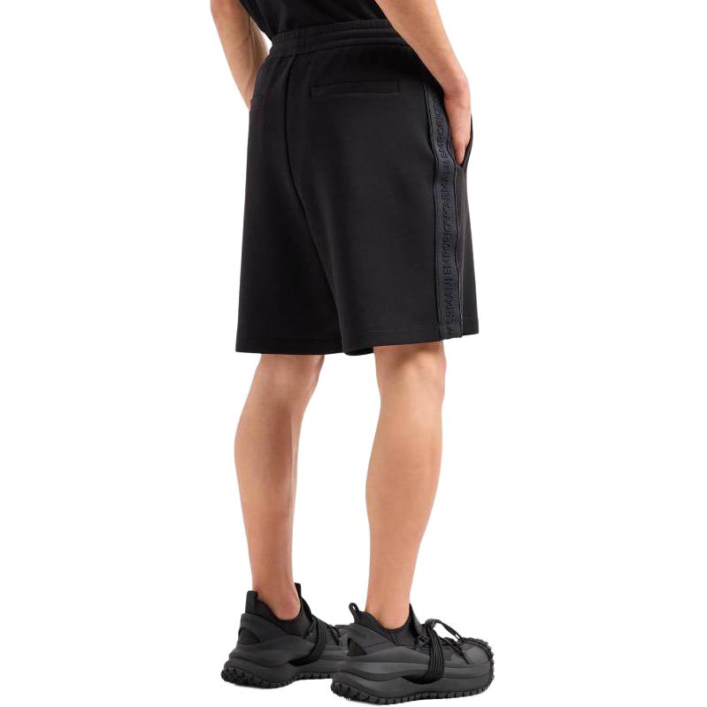 Shop EMPORIO ARMANI  Black Stretch Casual Shorts with Solid Color Design. 3D1P69-1JHSZ-0999