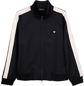 Emporio Armani 黑色條紋Logo刺繡拉鍊毛衣 6R1MF81JHQZ0999 Buy Emporio Armani 黑色條紋Logo刺繡拉鍊毛衣 6R1MF81JHQZ0999