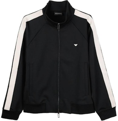 Emporio Armani Black Striped Logo Embroidered Zip Sweater 6R1MF81JHQZ0999 Order Emporio Armani Black Striped Logo Embroidered Zip Sweater 6R1MF81JHQZ0999
