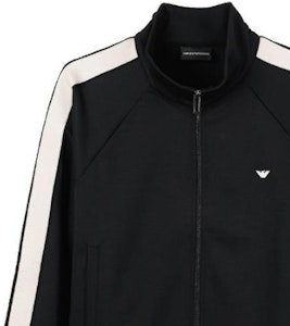 Emporio Armani 黑色條紋Logo刺繡拉鍊毛衣 6R1MF81JHQZ0999 Sizing Emporio Armani 黑色條紋Logo刺繡拉鍊毛衣 6R1MF81JHQZ0999