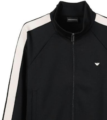 Emporio Armani Black Striped Logo Embroidered Zip Sweater 6R1MF81JHQZ0999 Sizing Emporio Armani Black Striped Logo Embroidered Zip Sweater 6R1MF81JHQZ0999