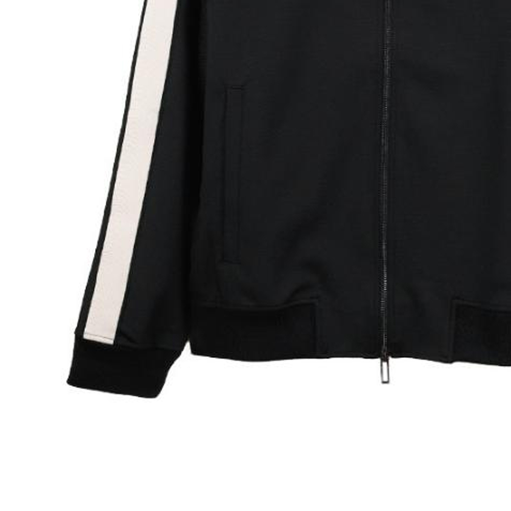 Cheap エンポリオアルマーニ ロゴ刺繍入りストライプジップセーター ブラック 6R1MF81JHQZ0999