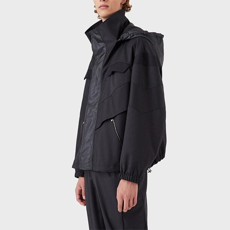EMPORIO ARMANI  Black Striped Long-Sleeve Hooded Jacket SS22. I1R530-I1016-922 圖 5