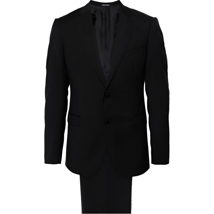 Emporio Armani  Black Suit Set - Solid Blazer & Trousers with Single Button EM000478-TE10155-UB081
