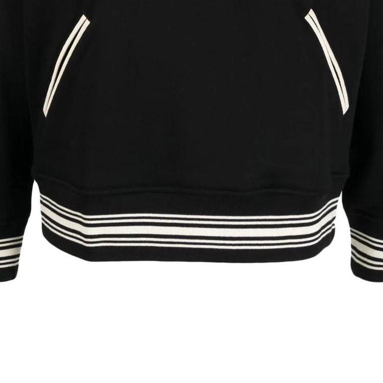 Emporio Armani  Black Sweatshirt with Letter Print and Striped Trim. 6R1MG1-1JWPZ-0999 圖 7