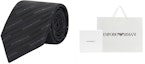 Order EMPORIO ARMANI Black Twill Logo Tie. 340075-2R605-00320