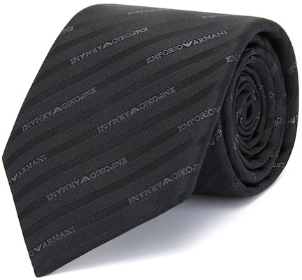 EMPORIO ARMANI Black Twill Logo Tie. 340075-2R605-00320 Lookbook EMPORIO ARMANI Black Twill Logo Tie. 340075-2R605-00320