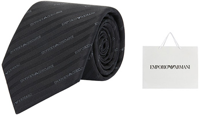EMPORIO ARMANI Black Twill Logo Tie. 340075-2R605-00320 Purchase EMPORIO ARMANI Black Twill Logo Tie. 340075-2R605-00320