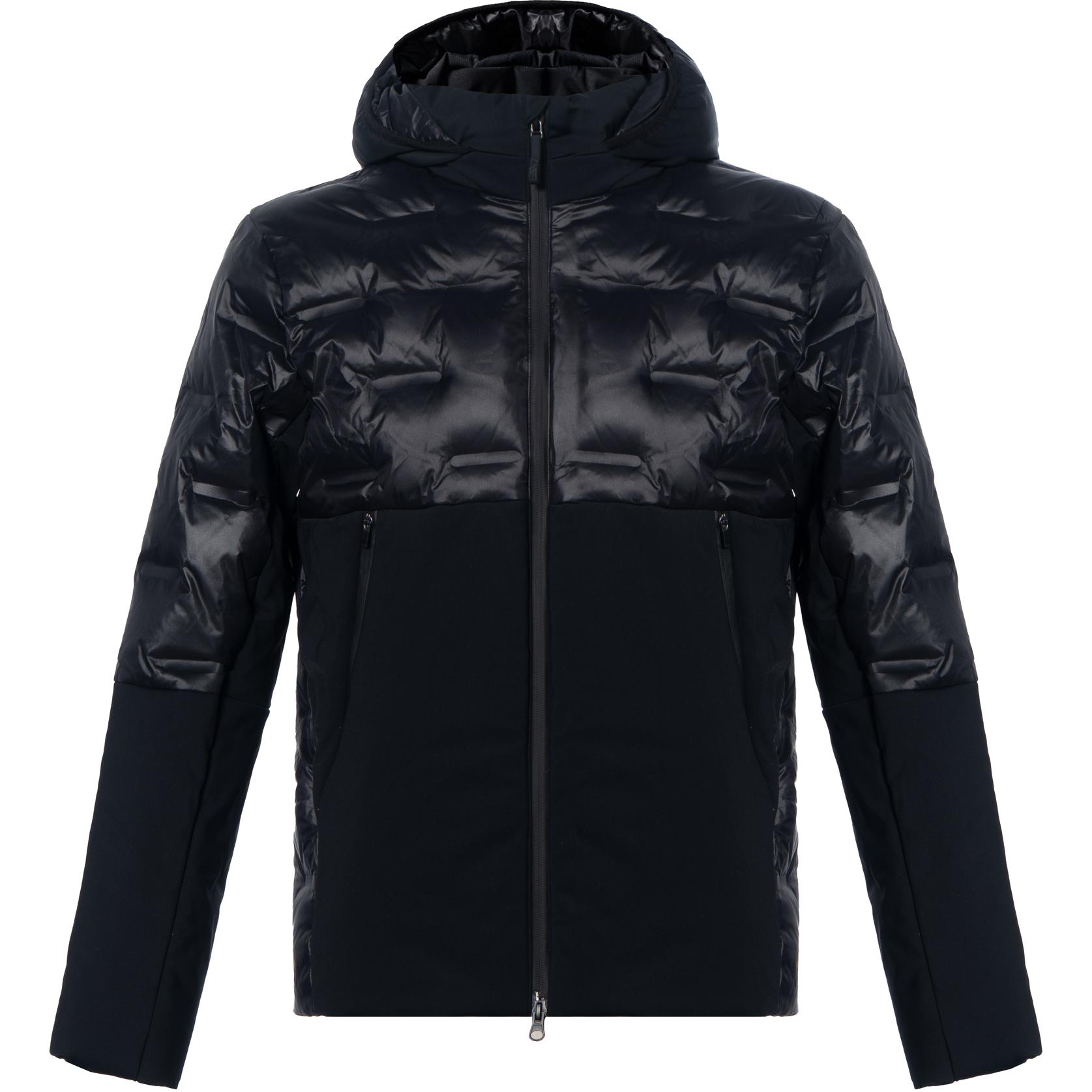 Emporio Armani  Black Zip-Up Hooded Jacket Plain Splice Design. 6KPB26-PN8MZ-1200