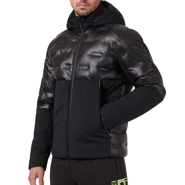 Shop エンポリオアルマーニ ブラック ジップアップ フード付き ジャケット シンプルデザイン. 6KPB26-PN8MZ-1200