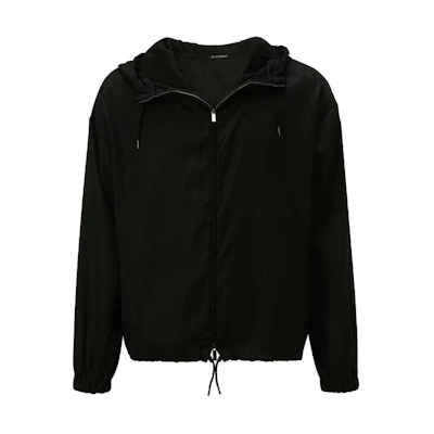EMPORIO ARMANI Black Zip-Up Hooded Jacket with Drawstring. B1R380-B1320-999