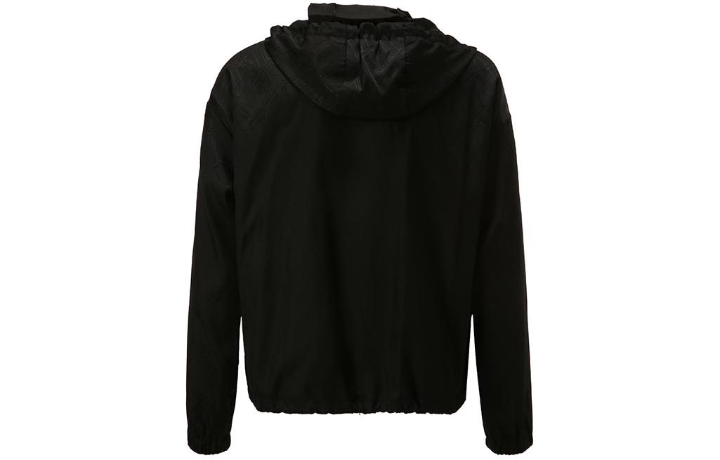 Lookbook EMPORIO ARMANI Jaket Hoodie Hitam dengan Resleting dan Tali Serut. B1R380-B1320-999